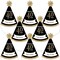 Big Dot of Happiness Adult 40th Birthday - Gold - Mini Cone Birthday Party Hats - Small Little Party Hats - Set of 8